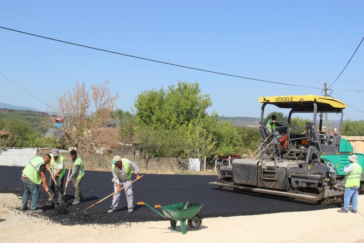 Terzialan beldesinde sıcak asfalt &ccedil;alışması