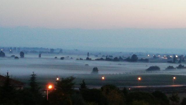 Manyas ovası sisle kaplandı