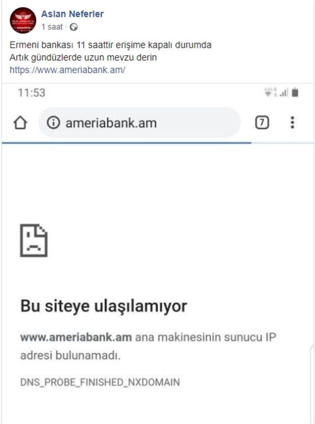 Türk hackerlar, Ermenistan bankasının sitesini erişime kapattı
