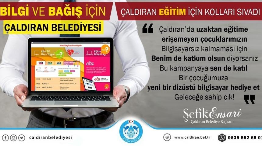 &Ccedil;aldıran Belediyesinden &ouml;ğrenciler i&ccedil;in &lsquo;tablet ve bilgisayar&rsquo; kampanyası