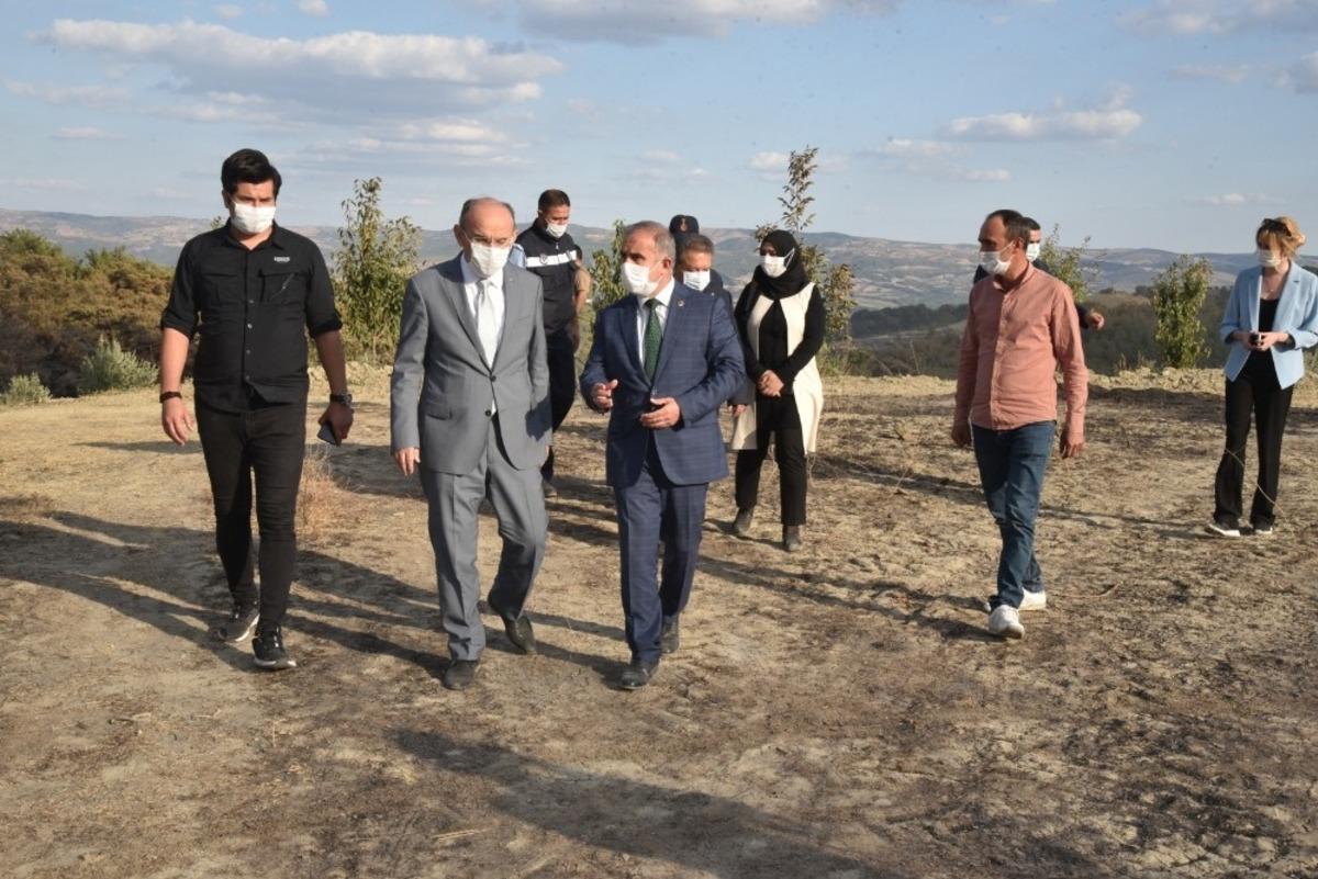 Vali Karadeniz yangın b&ouml;lgesinde incelemelerde bulundu