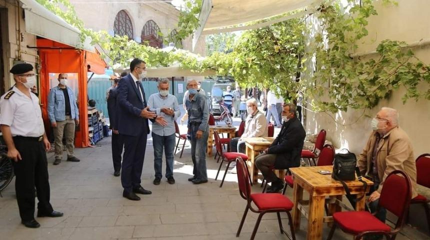 Vali Ali &Ccedil;elik, Covid-19 tedbirlerini denetledi