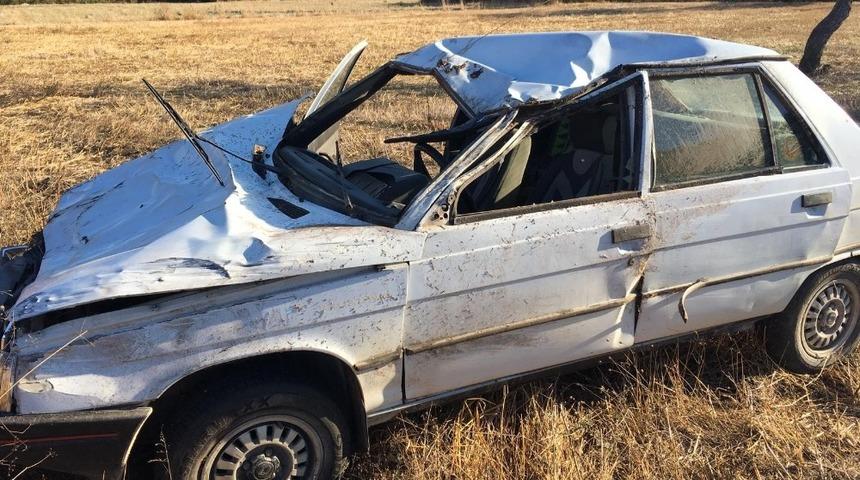 Kontrolden çıkan araç takla attı: 1 yaralı