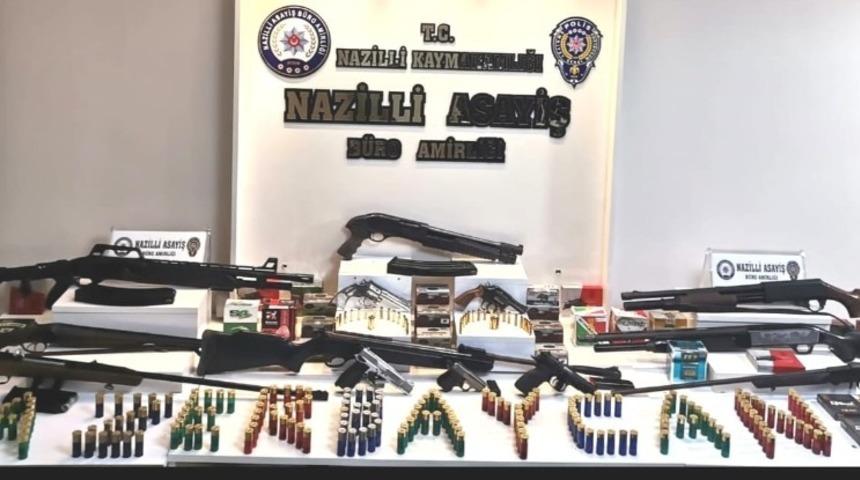 Nazilli&rsquo;de &ccedil;ok sayıda silah ele ge&ccedil;irildi
