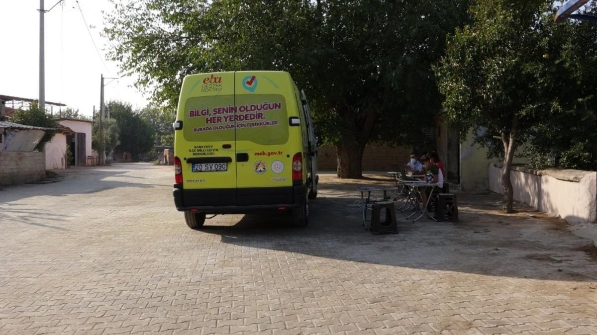 &Ouml;ğrencilerin EBA dersi i&ccedil;in &ccedil;evre temizliği