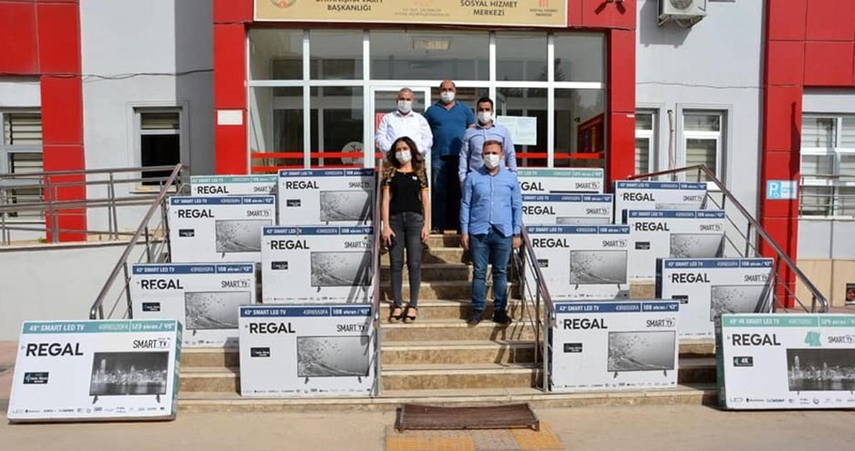 Araban&rsquo;da EBA TV izleyemeyen 15 &ouml;ğrenciye LCD televizyon