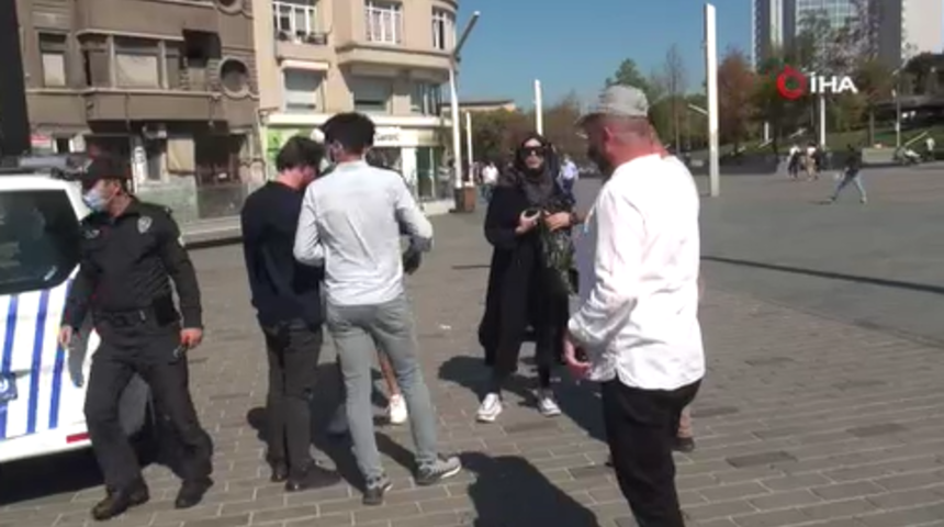 Taksim'de şüpheli şahıs paniği! Çarşaflı zanlı erkek çıktı