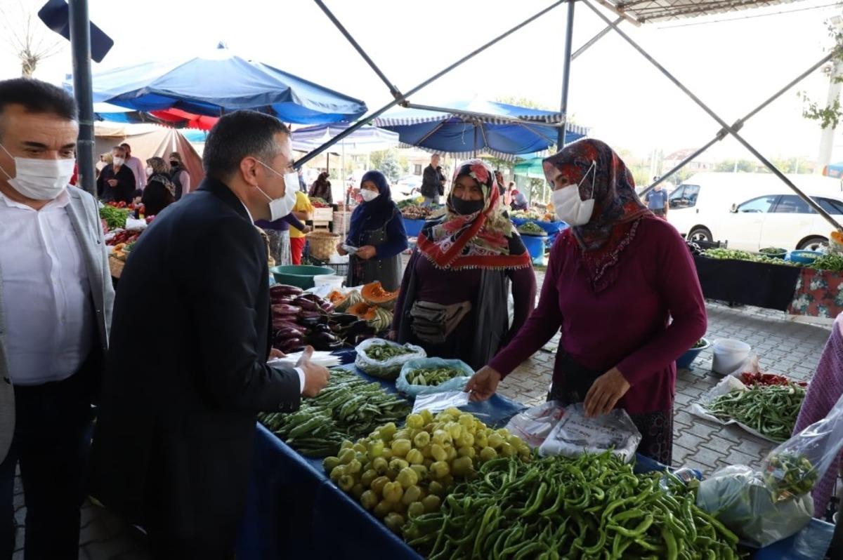 Vali Atay pazaryerinde korona vir&uuml;s denetimi yaptı