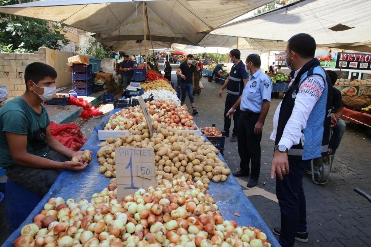 Pazar yerlerinde korona denetimi