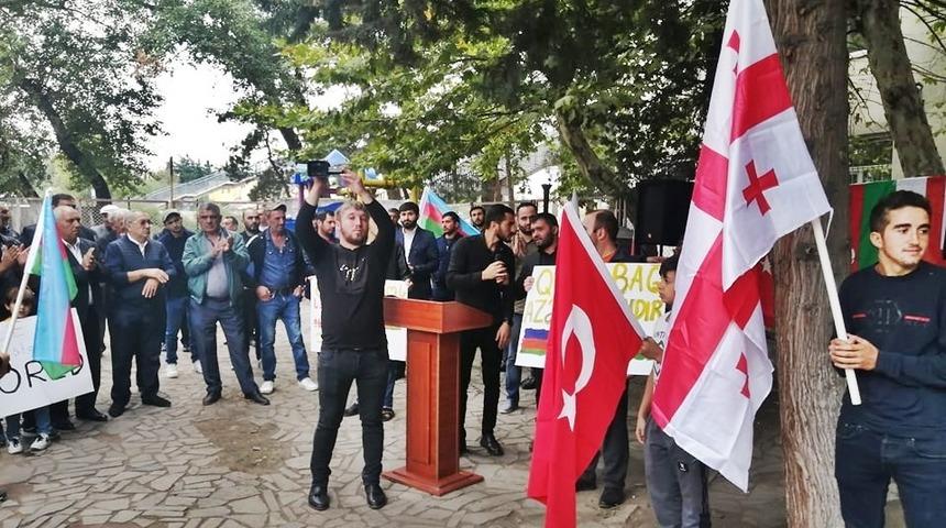 G&uuml;rcistan&rsquo;da Azerbaycan&rsquo;a destek g&ouml;sterisi