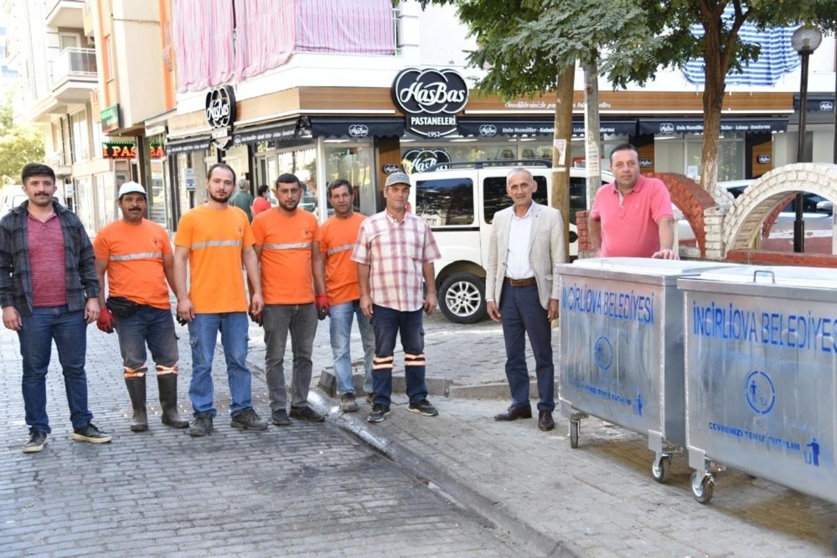 İncirliova&rsquo;da &ccedil;&ouml;p konteynerleri yenileniyor