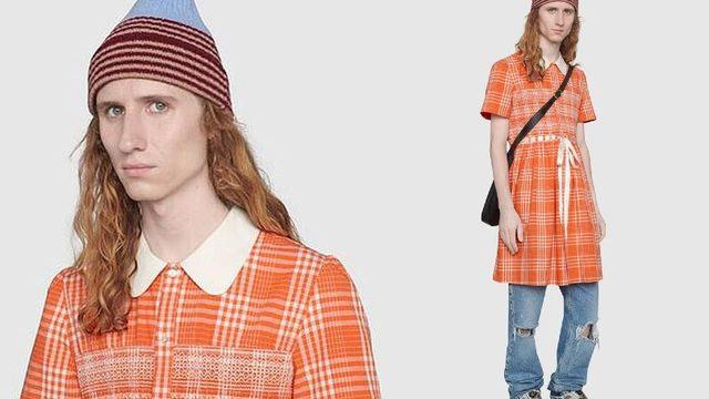 Gucci, erkeklerin tabularını yıkmaları için 1.700 sterlinlik ekose elbise tasarladı 