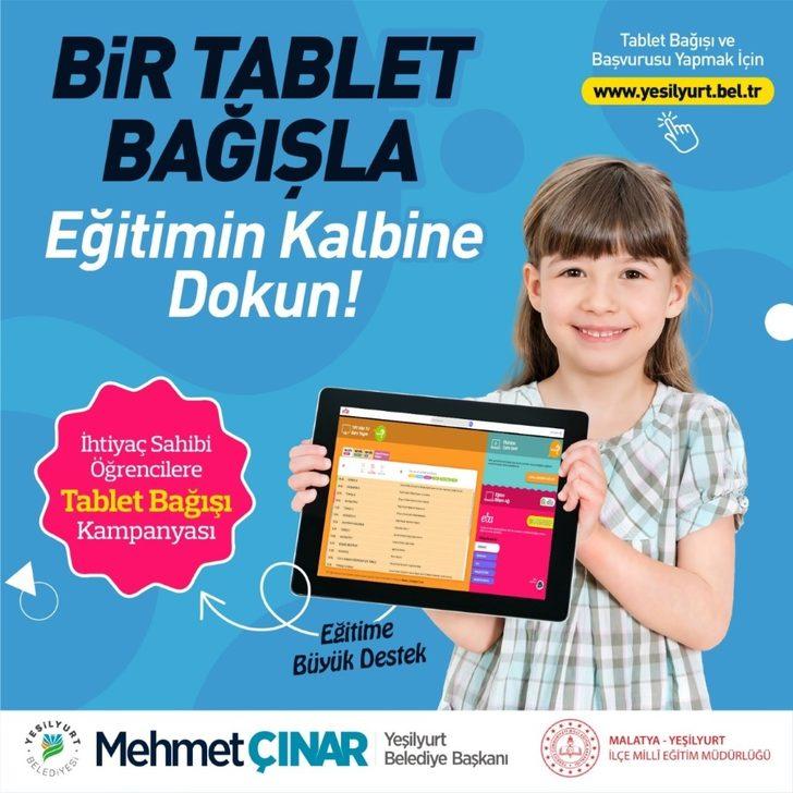 Yeşilyurt Belediyesinden tablet bağış kampanyasına destek G3