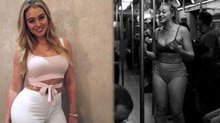 Büyük beden model Iskra Lawrence metroda soyundu