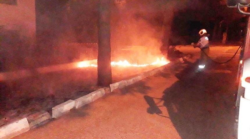 Burhaniye&rsquo;de yazlıkların yanında &ccedil;ıkan ot yangını korkuttu