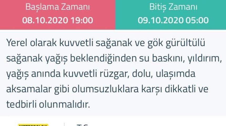 Denizli ve Uşak i&ccedil;in &lsquo;Sarı&rsquo; uyarı