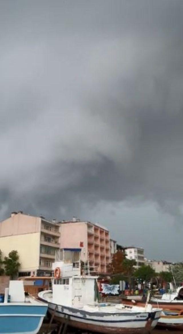 Tekirdağ’daki hortum anı böyle görüntülendi