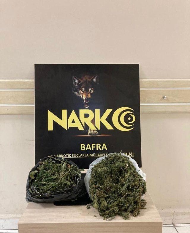 Bafra’da 589 gram kubar esrar ele geçirildi