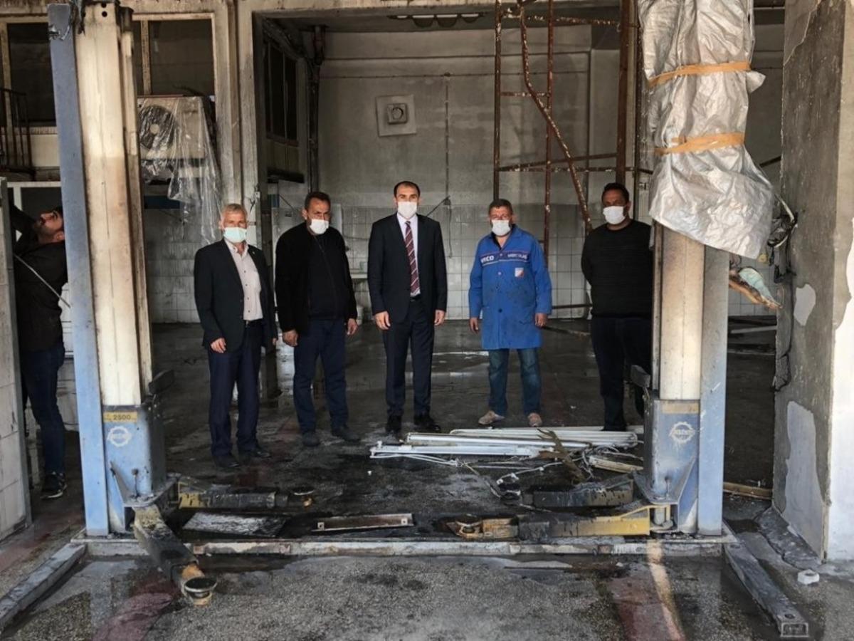 Van ESOB Başkanı Berge&rsquo;den, işyeri yanan esnafa ge&ccedil;miş olsun ziyareti