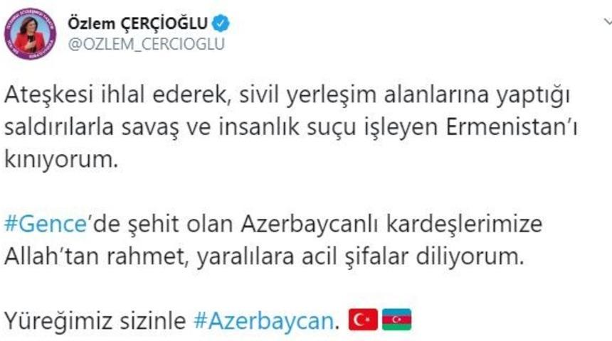 Başkan &Ccedil;er&ccedil;ioğlu, Ermenistan&rsquo;ı kınadı