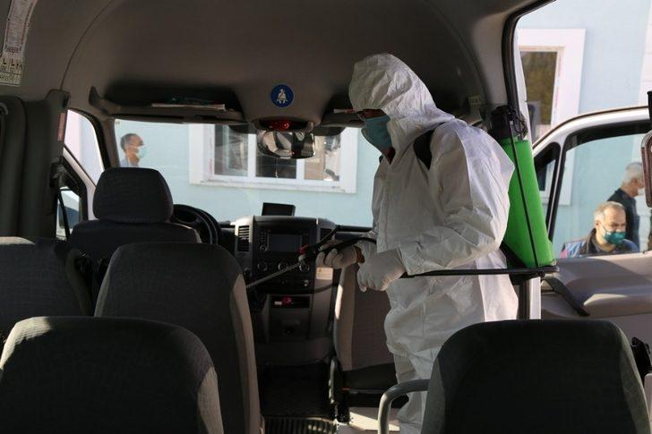 Servis araçları dezenfekte edildi G1