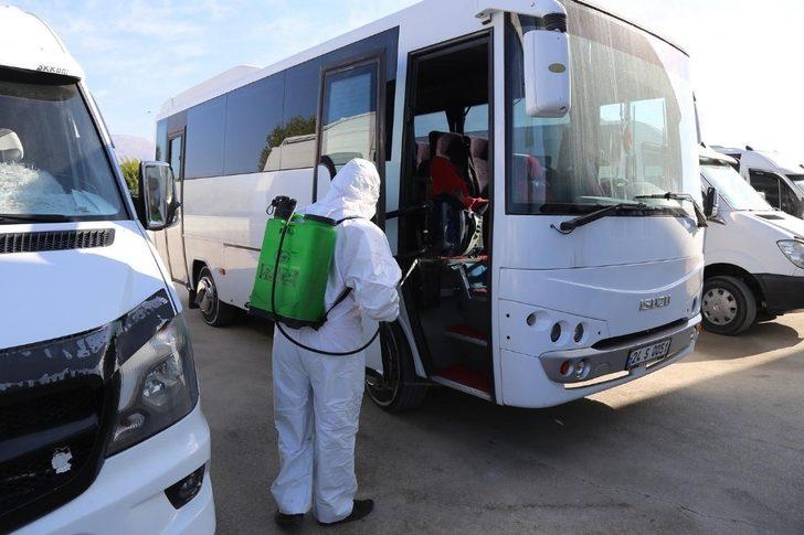 Servis araçları dezenfekte edildi G4