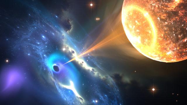 Süper kütleli kara delik bir yıldızın yarısını yutarken gözlemlendi