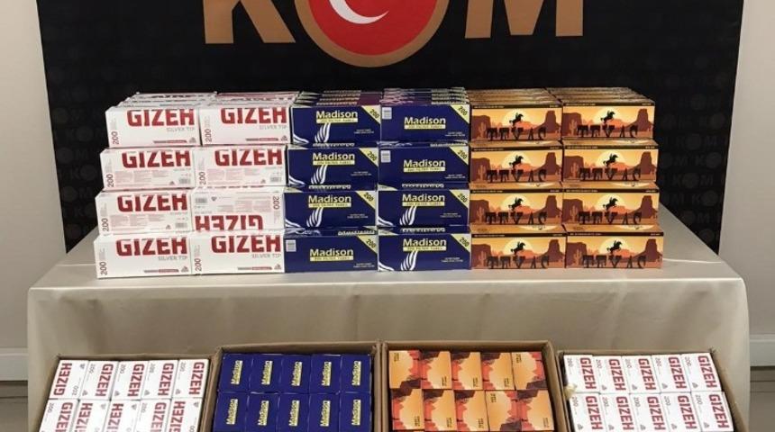 Kargo paketinden kaçak makaron çıktı