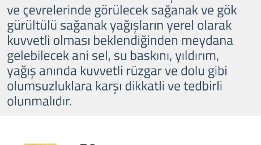 Meteorolojiden Bursa i&ccedil;in uyarı