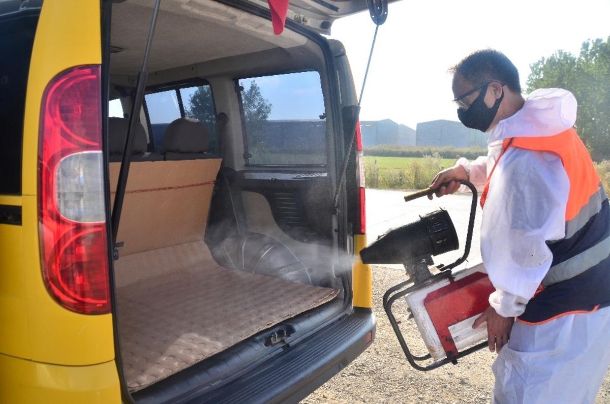 Terme&rsquo;de servis ara&ccedil;ları dezenfekte edildi