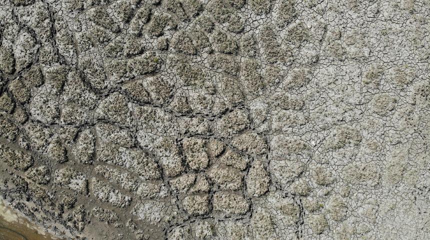 Kızılırmak Deltası'ndaki kuraklık havadan görüntülendi