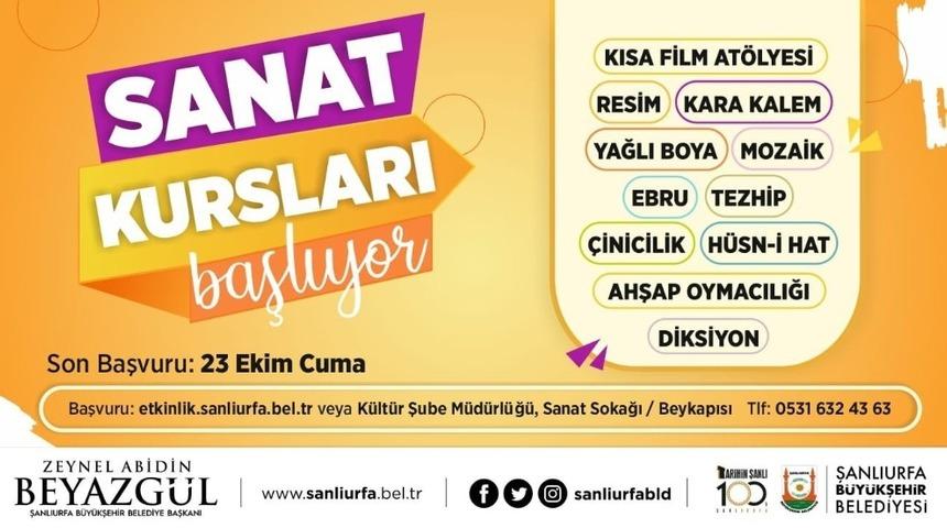 Şanlıurfa&rsquo;da sanat kursları başlıyor