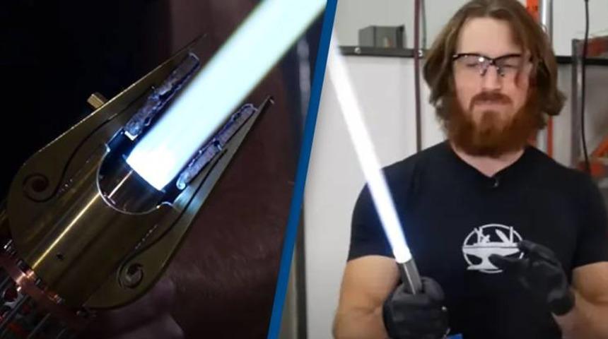 Bilimkurgu hayranlarının hayali gerçek oldu: 'Ev yapımı ışın kılıcı!'