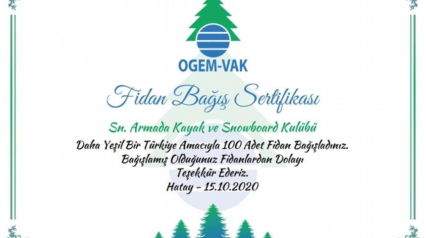 Armada Kayak ve Snowboard Kulübü’nden Hatay’a 100 fidan