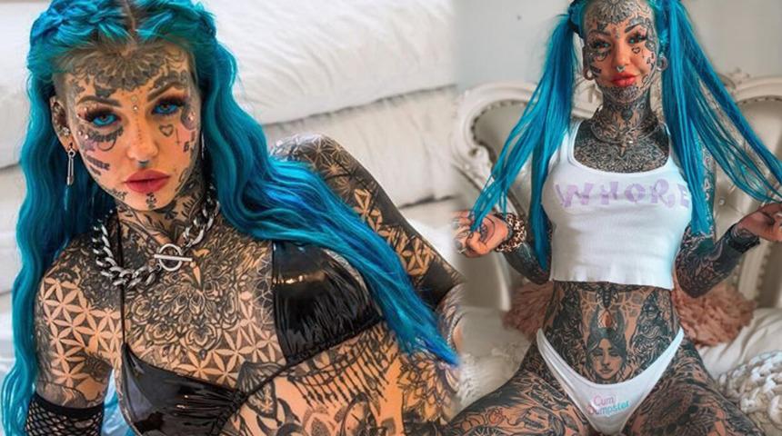 Durmak bilmeyen Amber Luke yeni piercing’lerini gösterdi