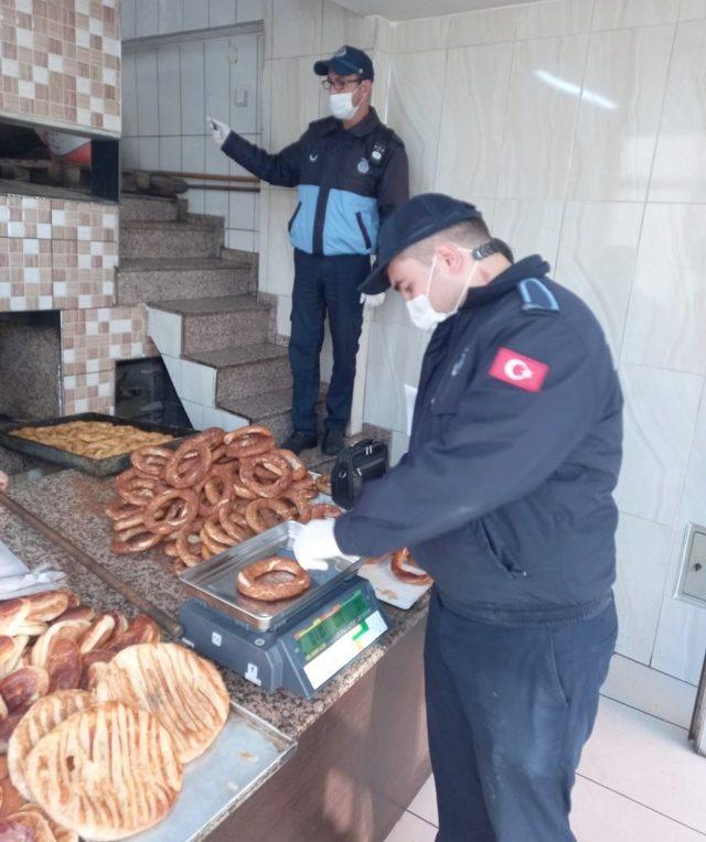 Zabıtadan simit fırınlarına gramaj ve hijyen denetimi