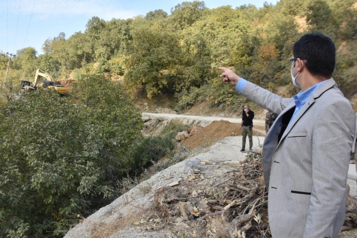 Dağlıca b&ouml;lgesinde yol yapım ve onarım &ccedil;alışması