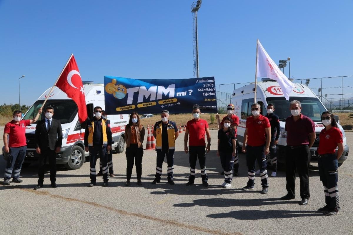 Erzurum&rsquo;da Pandemi s&uuml;reci112 ekiplerinin eğitimlerini durduramadı