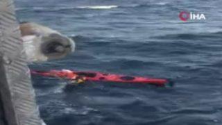 Kanodan düşen adam yardım için çırpınırken bulundu! Denizde can pazarı