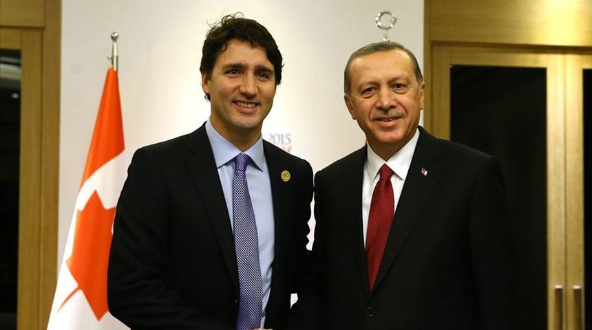 Cumhurbaşkanı Erdoğan, Kanada Başbakanı Trudeau ile g&ouml;r&uuml;şt&uuml;