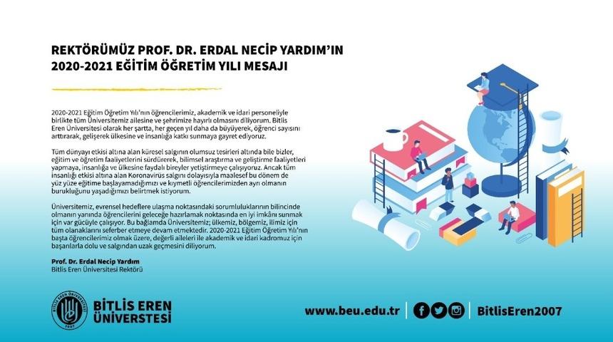 BEÜ Rektörü Yardım’ın 2020-2021 eğitim öğretim yılı mesajı