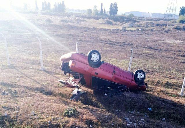 Samsun’da otomobil şarampole yuvarlandı: 1 yaralı