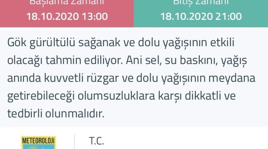 Denizli’de sağanak ve dolu bekleniyor