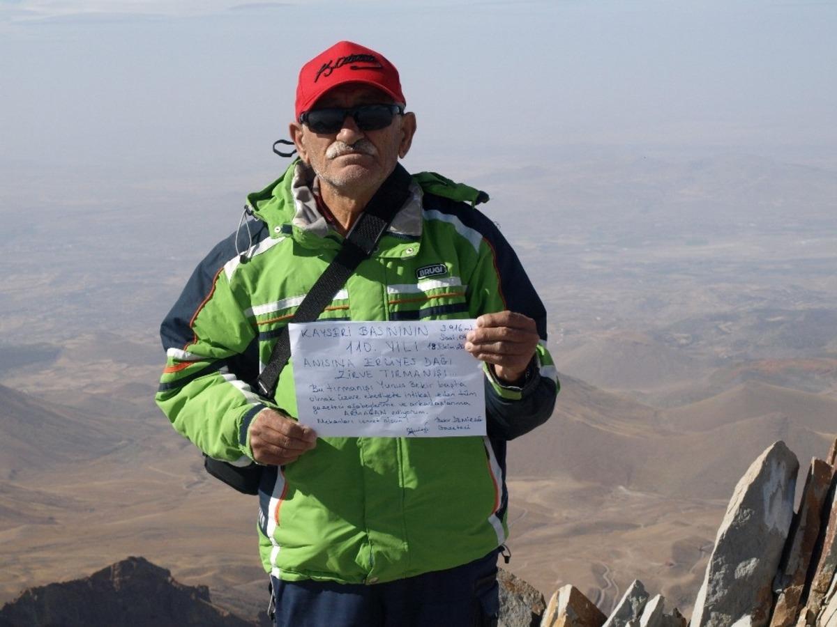 Kayseri basınının 110. yılında Erciyes Dağı&rsquo;nın zirvesine tırmandılar