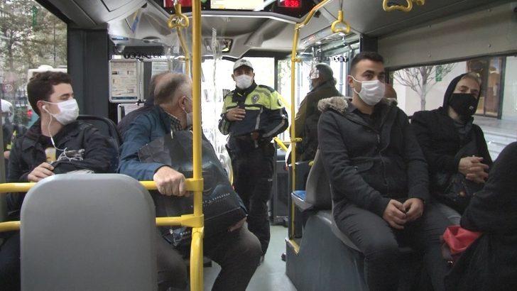 Taksim’de toplu taşıma araçlarında korona virüs denetimi G2