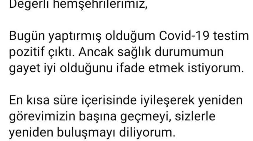 Uşak Belediye Başkanı Mehmet &Ccedil;akın&rsquo;ın korona testi pozitif &ccedil;ıktı