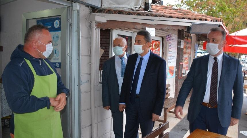 Vali ve başkan korona denetiminde