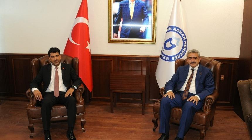 MHP İl Başkanı Alıcık, AD&Uuml; Rekt&ouml;r&uuml; Aldemir&rsquo;i ziyaret etti