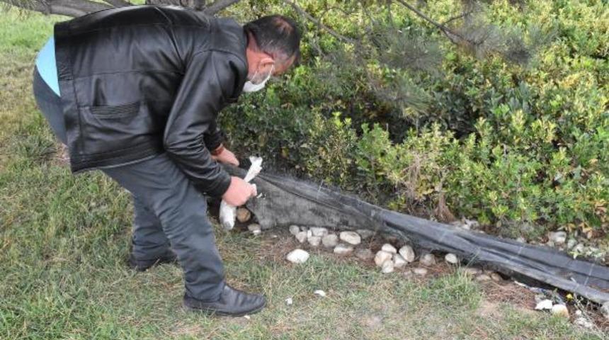 Sürücülerden aldıkları paraları refüjdeki brandanın altına saklarken yakalandılar