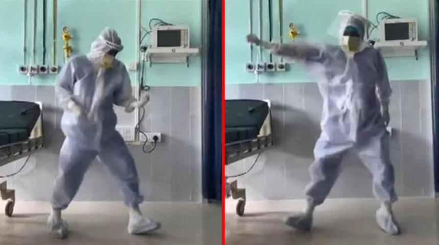 Hindistan&rsquo;da koronavir&uuml;s yoğun bakımında doktorun dansı tepki &ccedil;ekti